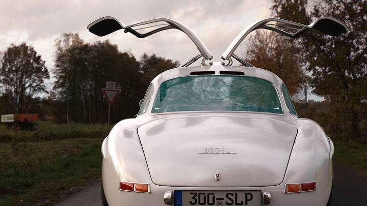 Back Pose Of 2009 Mercedes-Benz 300SL Gullwing Panamericana Replica